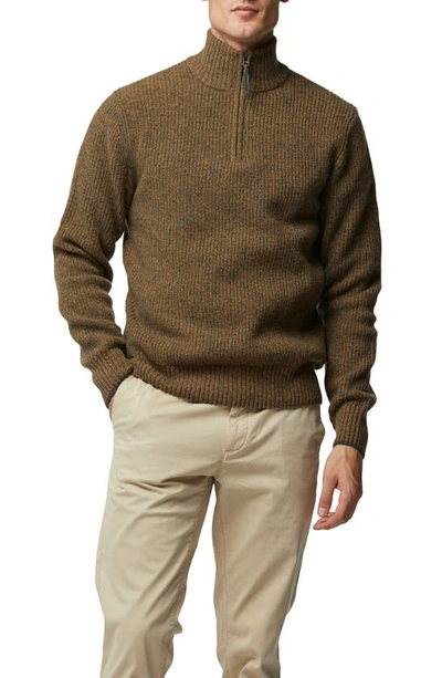 Rodd & Gunn Robbies Road Quarter Zip Sweater In Biscuit
