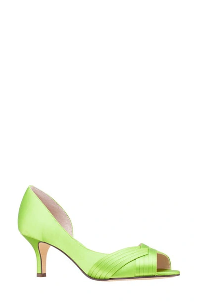 Nina Contesa Open Toe Pump In Lime Lite