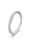 Swarovski Vittore Xl Round Cut Rhodium Plated Ring In White