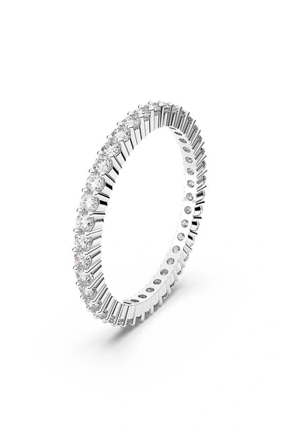 Swarovski Vittore Xl Round Cut Rhodium Plated Ring In White