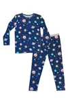 BELLABU BEAR KIDS' PLANETS FITTED TWO-PIECE PAJAMAS