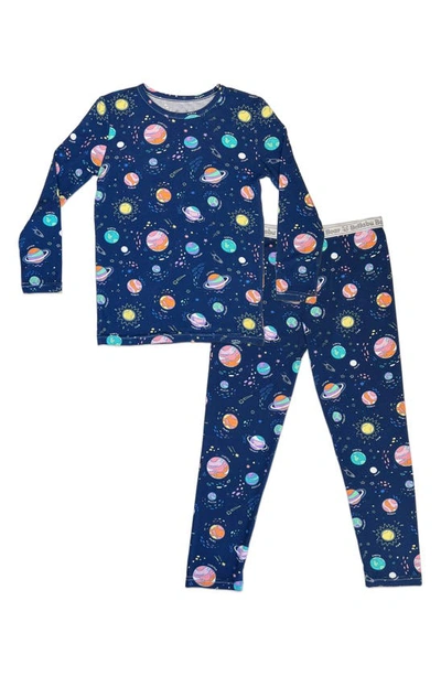 Bellabu Bear Unisex Polar Isle Print Pajama Set - Baby, Little Kid In Planets