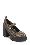 Steve Madden Orsen Platform Mary Jane Pump In Brn Plaid