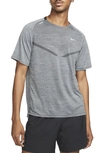 Nike Men's Dri-fit Adv Short-sleeve Running Top In Smoke Grey In Black