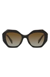 Prada 53mm Polarized Sunglasses In Black Marble Polarized