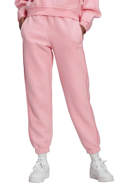 Adidas Originals Lounge Fleece Sweatpants In Light Pink