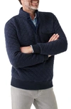 Faherty Brand Epic Quilted Fleece Pullover In Navy Melange