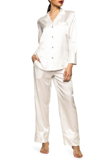 Petite Plume Silk Pyjamas In White