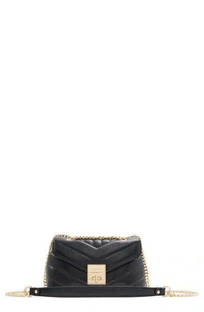 Aldo Serafina Quilted Faux Leather Convertible Crossbody Bag In Black