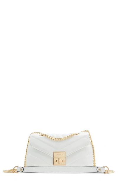 Aldo Serafina Quilted Faux Leather Convertible Crossbody Bag In White