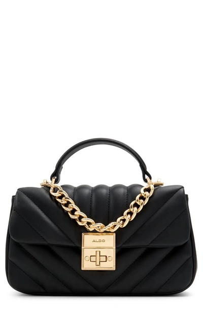 Aldo Hays Quilted Faux Leather Top Handle Bag In Black