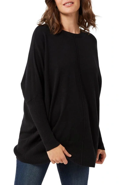 A Pea In The Pod Rib Trim Dolman Sleeve Maternity Sweater In Black