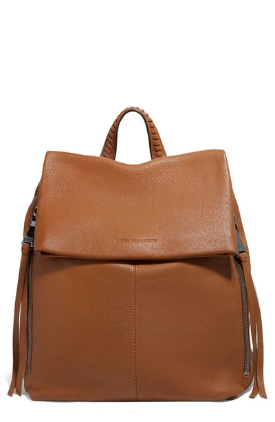 Aimee Kestenberg Bali Large Leather Backpack In Chestnut Brown W/ Gunmetal