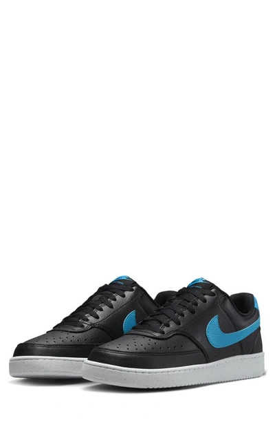 Nike Court Vision Next Nature Sneaker In Black/ Laser Blue/ White