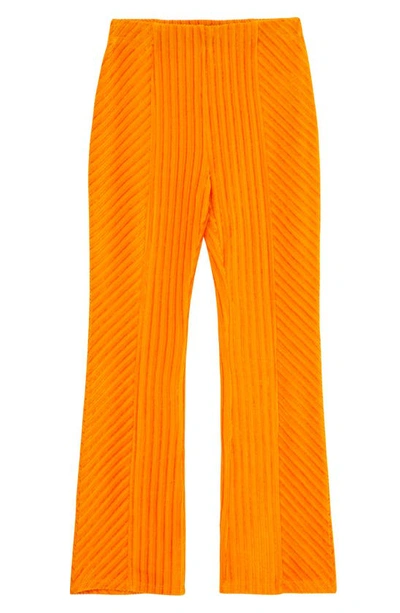 Truce Kids' Rib Velour Flare Pants In Golden