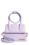Jacquemus Le Chiquito Noeud Leather Bag In Lilac