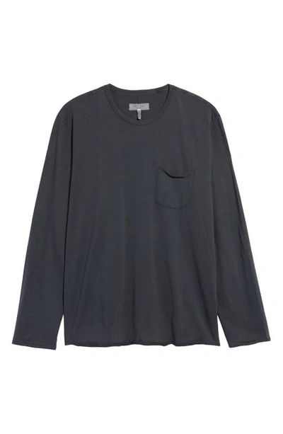 Rag & Bone Miles Pocket Organic-cotton Long-sleeved T-shirt In Dark Grey