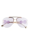 Versace 63mm Aviator Sunglasses In Purple