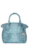 Brahmin Duxbury Croc Embossed Leather Satchel In Peacock