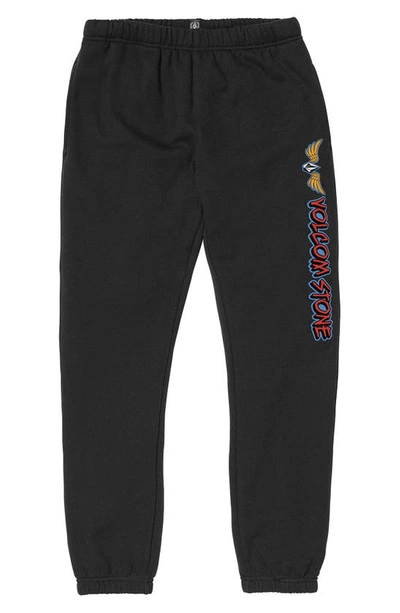 Volcom Kids' Caiden Fleece Logo Sweatpants In Black