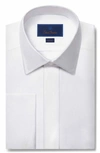 David Donahue Mens Solid Cotton Button-down Shirt In White