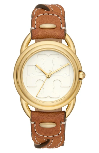 Tory Burch The Miller Leather Band Watch, 32mm In Cammello