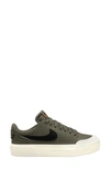 Nike Court Legacy Lift Sneaker In Med Olive/ Black/ Sail