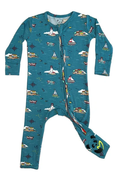 Bellabu Bear Babies' Kids' Portofino Boat Fitted One-piece Convertible Footie Pajamas