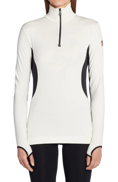 Moncler Half-zip Pullover Jumper In White