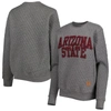 Pressbox Heather Charcoal Arizona State Sun Devils Moose Quilted Pullover Sweatshirt In Heather Gray