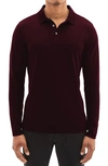 Robert Barakett Georgia Long Sleeve Polo In Cabernet