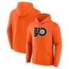 FANATICS FANATICS BRANDED ORANGE PHILADELPHIA FLYERS PRIMARY TEAM LOGO PULLOVER HOODIE