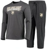 CONCEPTS SPORT CONCEPTS SPORT BLACK/HEATHERED CHARCOAL ARMY BLACK KNIGHTS METER LONG SLEEVE T-SHIRT & PANTS SLEEP S
