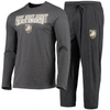 Concepts Sport Black/heathered Charcoal Army Black Knights Meter Long Sleeve T-shirt & Pants Sleep S In Black