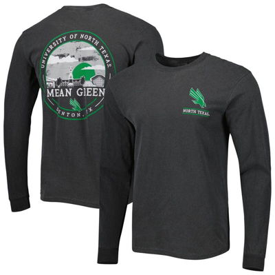 Image One Black North Texas Mean Green Circle Campus Scene Long Sleeve T-shirt