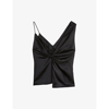 Ted Baker Angelya Asymmetric Twist Front Camisole Top In Black