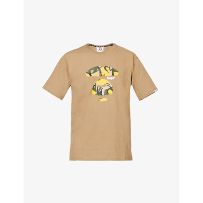 Aape Camo Logo-print Cotton-jersey T-shirt In Olive