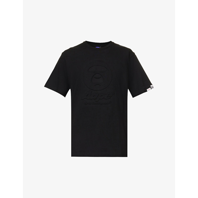 Aape Logo-embossed Relaxed-fit Cotton-jersey T-shirt In Black
