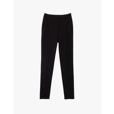 Ikks 7/8 Tapered High-rise Woven Trousers In Black