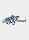 Mackenzie-childs Royal Check Enamel Baking Set In Blue/white