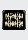 Fornasetti Chiavi Gold E Rombi Tray - 48x60 Cm