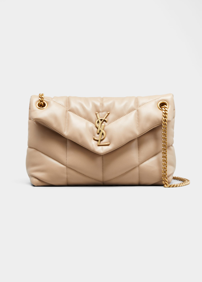 Saint Laurent Loulou Small Shoulder Bag In Neutrals