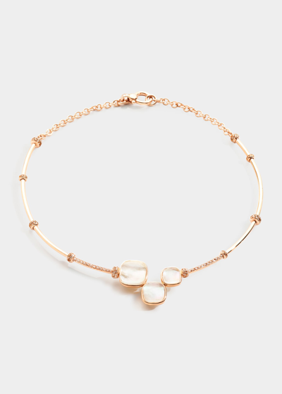 Pomellato Nudo Riviere 18k Rose Gold White Topaz, Mother-of-pearl And Diamond Necklace