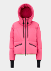 Moncler Woman Fuchsia Allesaz Short Down Jacket In Pastel Pink