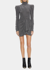 Isabel Marant Étoile Marant Étoile Woman Mini Skirt Black Size 8 Polyamide, Metallic Polyester, Elastane In Silver