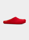 Marni Long-haired Fussbett Clogs In Red