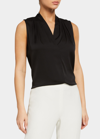 Kobi Halperin Mila Sleeveless Silk-blend Blouse In Black