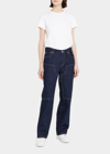 STILL HERE SUBWAY MID-RISE STRAIGHT TOPSTITCH JEANS