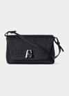 Akris Small Anouk Woven Raffia Crossbody Bag In Black