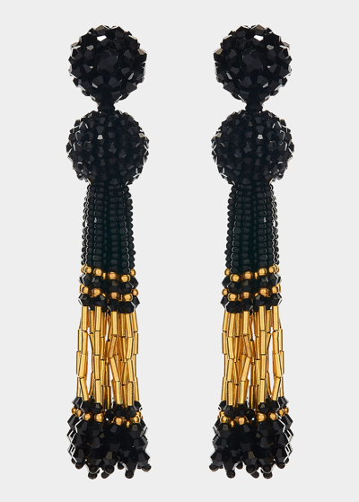 Oscar De La Renta Ombre Tassel Earrings In Black